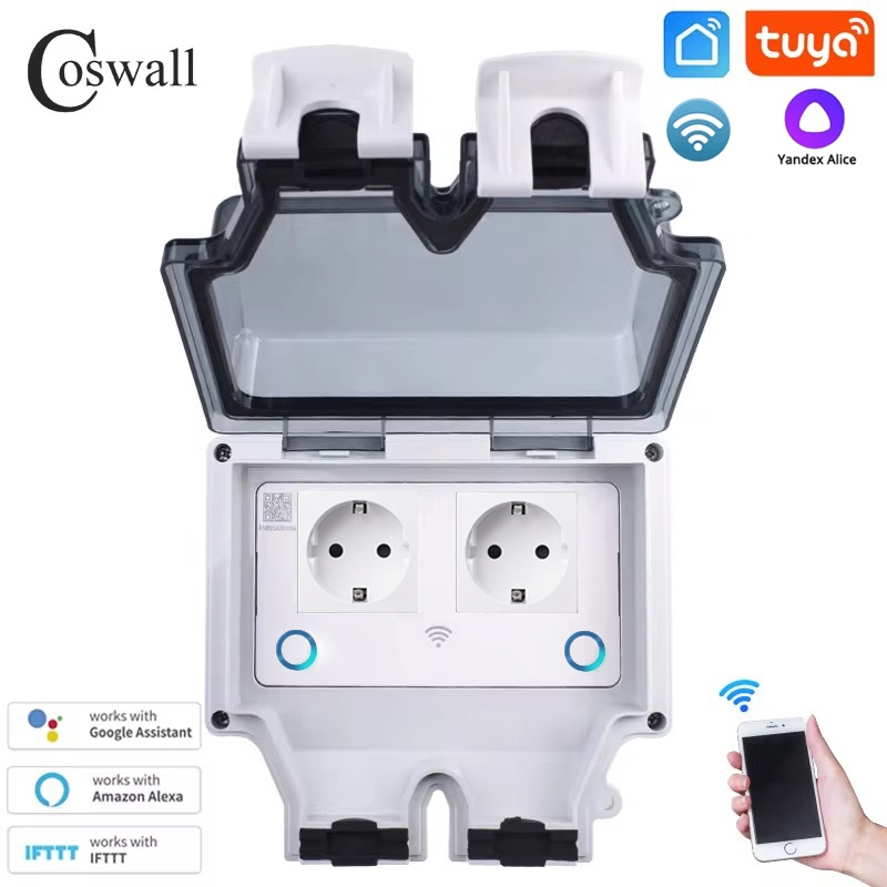 Coswall Tuya Wifi Yandex Alice – обзор и цена Timer Dual Outlet